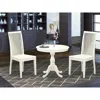 East West Furniture Amip3-lwh-w 3 Piece Dining Room Set - 1 Wood Table And 2 Linen White Wood Dining Chairs - Linen Whit