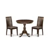 East West Furniture Amip3-mah-c 3 Piece Dining Table Set - 1 Modern Kitchen Table And 2 Mahogany Kitchen Chair - Mahogan