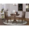 East West Furniture Amip3-mah-w 3 Piece Dining Table Set - 1 Pedestal Table And 2 Mahogany Dining Chairs - Mahogany Fini