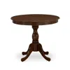 East West Furniture Amla3-mah-04 3 Piece Dining Table Set - 1 Pedestal Table And 2 Light Tan Dinning Chairs - Mahogany F