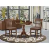 East West Furniture Amnf3-mah-c 3 Piece Dining Table Set - 1 Round Pedestal Table And 2 Mahogany Dining Chairs - Mahogan