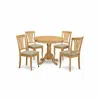 East West Furniture Anav5-oak-c 5 Pc Dinette Table Set - Kitchen Dinette Table And 4 Kitchen Chairs