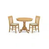 East West Furniture Anno3-oak-c 3 Pc Table And Chair Set - Kitchen Table And 2 Dining Chairs