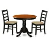 East West Furniture Anpf3-blk-c Dining Furniture Set - 3 Pcs With 2 Linen Chairs In Black And Cherry