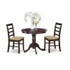 East West Furniture Anpf3-cap-c 3 Pc Small Kitchen Table And Chairs Set-round Kitchen Table And 2 Kitchen Chairs