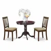 East West Furniture Anti3-cap-c 3 Pc Small Kitchen Table And Chairs Set-round Table Plus 2 Kitchen Dining Chairs