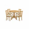 East West Furniture Anti5-oak-c 5 Pc Kitchen Nook Dining Set-small Kitchen Table And 4 Dining Chairs