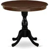 East West Furniture Antique 36" Round Dining Table For Compact Space - Mahogany Top & Black Pedestal