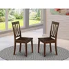 East West Furniture Antique Kitchen Chair Wood Seat With Cappuccino Finish, Set Of 2