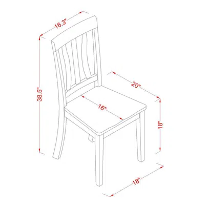 East West Furniture Antique Kitchen Dining Chair Wood Seat With Buttermilk And Cherry Finish, Set Of 2