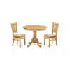 East West Furniture Anva3-oak-c 3 Pc Dinette Set - Kitchen Table And 2 Dining Chairs