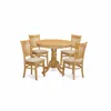 East West Furniture Anva5-oak-c 5 Pc Dining Room Set - Dining Table And 4 Dining Chairs