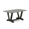 East West Furniture Ast West Furniture V-style Modern Kitchen Rectangle Dining Table Top With Stylish Legs, 36x60 Inch,  In Gray