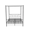 East West Furniture Atqcblk Anniston Canopy Bed With Deluxe Style Headboard And Footboard - Luxurious Metal Frame In Pow