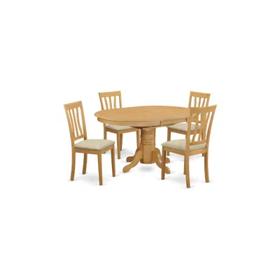 East West Furniture Avat5-oak-c 5 Pc Dining Room Set - Kitchen Dinette Table And 4 Kitchen Chairs
