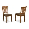 East West Furniture Avc-sbr-c Avon Chair For Dining Room With Linen Fabric Seat - Saddle Brow Finish