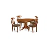 East West Furniture Avna5-sbr-c 5 Pc Dining Set-dining Table With Leaf And 4 Kitchen Chairs. In Brown