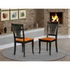 East West Furniture Avon Chair For Dining Room Wood Seat-black And Cherry Finish, Set Of 2