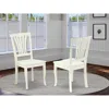 East West Furniture Avon Chair With Wood Seat - Saddle Brow Finish, Set Of 2
