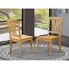 East West Furniture Avon Dining Room Chair Wood Seat - Oak Finish, Set Of 2