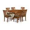 East West Furniture Avon7-sbr-c 7 Pc Avon Dinette Table Featuring Leaf And 6 Cushion Kitchen Chairs.