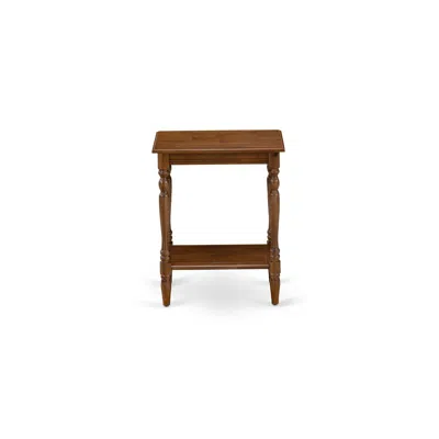 East West Furniture Bf-08-et End Table With Open Storage Shelf - Night Stand For Small Spaces, Stable And Sturdy Constru In Brown
