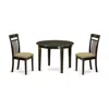 East West Furniture Boca3-cap-c 3 Pc Kitchen Nook Dining Set-round Table And 2 Dining Chairs