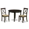 East West Furniture Bost3-cap-c 3 Pc Small Kitchen Table Set-round Table And 2 Dining Chairs