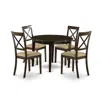 East West Furniture Bost5-cap-c 5 Pc Small Kitchen Table Set-round Table And 4 Dining Chairs