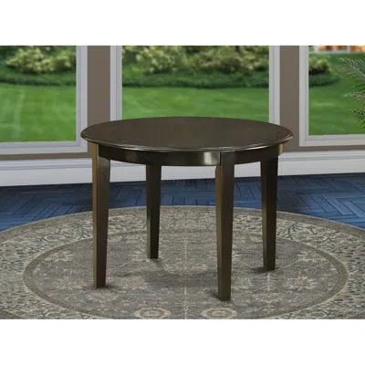 East West Furniture Boston Table 42" Round With 4 Tapered Legs In Brown