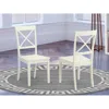 East West Furniture Boston X- Back Chair For Dining Room With Wood Seat, Set Of 2