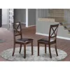 East West Furniture Boston X-back Chair For Dining Room With Faux Leather Upholstered Seat, Set Of 2