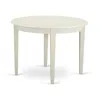 East West Furniture Bove3-whi-15 3 Piece Dining Table Set - 2 Dining Chair With High Back And 1 Dining Table - Linen Whi