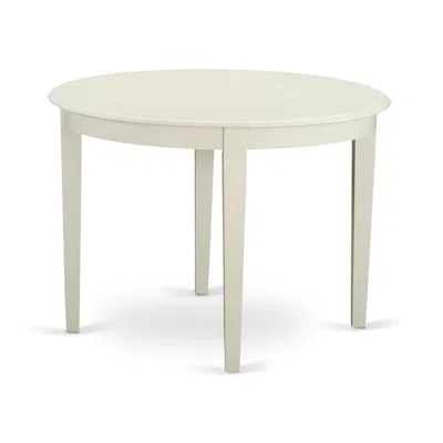 East West Furniture Bove3-whi-15 3 Piece Dining Table Set - 2 Dining Chair With High Back And 1 Dining Table - Linen Whi