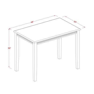 East West Furniture Breakfast Table - Walnut Rectangular Table Top Surface And Asian Wood Modern Rectangular Dining Tabl