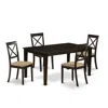 East West Furniture Cabo5s-cap-c 5 Pc Dining Room Set-top Dining Table And 4 Linen Dining Seat Chairs