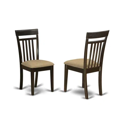 East West Furniture Cac-cap-c Capri Slat Back Chair For Dining Room With Fabric Seat In Blue