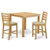 East West Furniture Cafe3-oak-c 3 Pc Counter Height Dining Room Set-pub Table And 2 Counter Height Stool