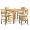 East West Furniture Cafe5-oak-c 5 Pc Dining Counter Height Set - Small Kitchen Table And 4 Counter Height Chairs.
