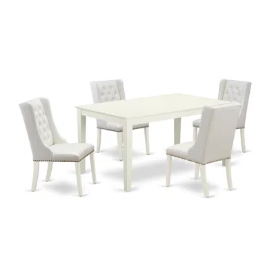 East West Furniture Cafo5-lwh-44 5-piece Kitchen Dining Set In White