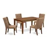 East West Furniture Cafo5-mah-47 5-pc Dinette Room Set Includes 1 Rectangular Dining Table And 4 Light Sable Linen Fabri