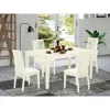 East West Furniture Caip5-lwh-c 5pc Dining Set Includes A Rectangle Dinette Table And Four Linen Seat Dining Chairs, Lin
