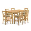 East West Furniture Capb7h-oak-c 7 Pc Counter Height Dining Room Set-pub Table And 6 Bar Stools With Backs In Nude