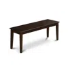 East West Furniture Capri Bench With Wood Seat In Cappuccino