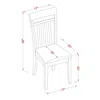 East West Furniture Capri Slat Back Kitchen Chair With Leather Upholstered Seat, Set Of 2