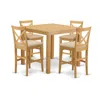 East West Furniture Cfpb5-oak-c 5 Pc Counter Height Set - Counter Height Table And 4 Kitchen Bar Stool.