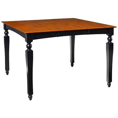East West Furniture Chelsea Gathering 54" Square Counter Height Dining Table With 18" Butterfly Leaf In Black Finish