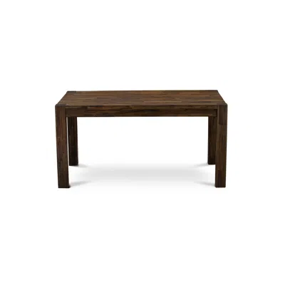 East West Furniture Cn6-07-t Beautiful Rectangular Table With Distressed Jacobean Color Table Top Surface And Asian Wood