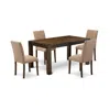 East West Furniture Cnab5-77-47 5pc Dining Table Set Consists Of A Rectangular Table And 4 Upholstered Dining Chairs Wit