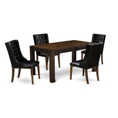 East West Furniture Cnfo5-77-49 5-pc Kitchen Dining Room Set In Multi
